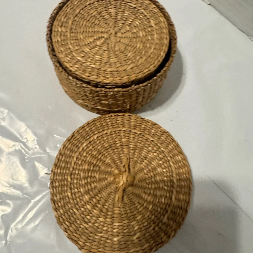 Woven Nesting Storage Baskets with Lids